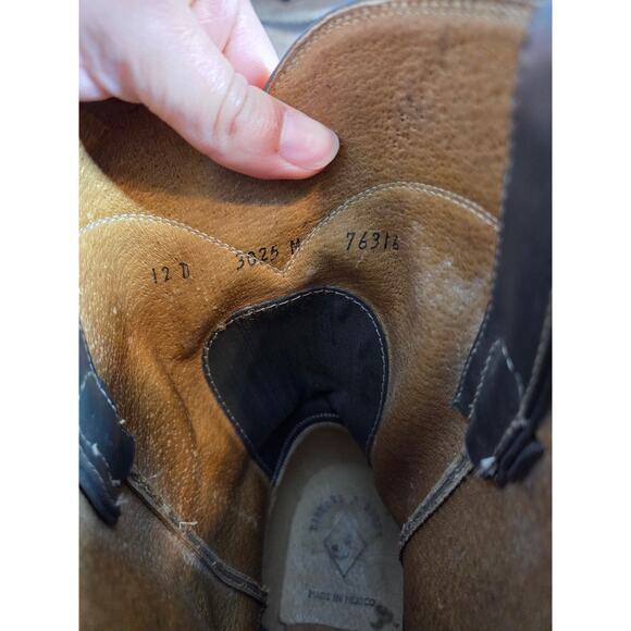 Diamond J vtg roper western boots grey pull on round toe cowboy mens 12 main image 5